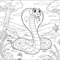 Desenho de Cobras para colorir e imprimir: número 21