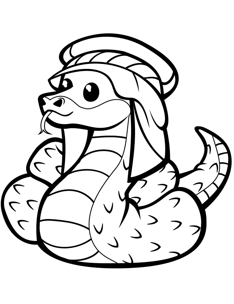 Desenho de Cobras para colorir e imprimir: número 33