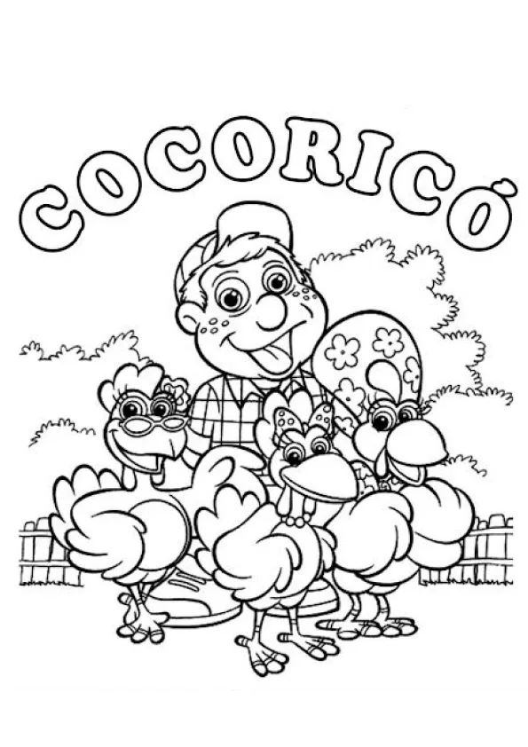 Desenho de Cocorico para colorir e imprimir: número 1