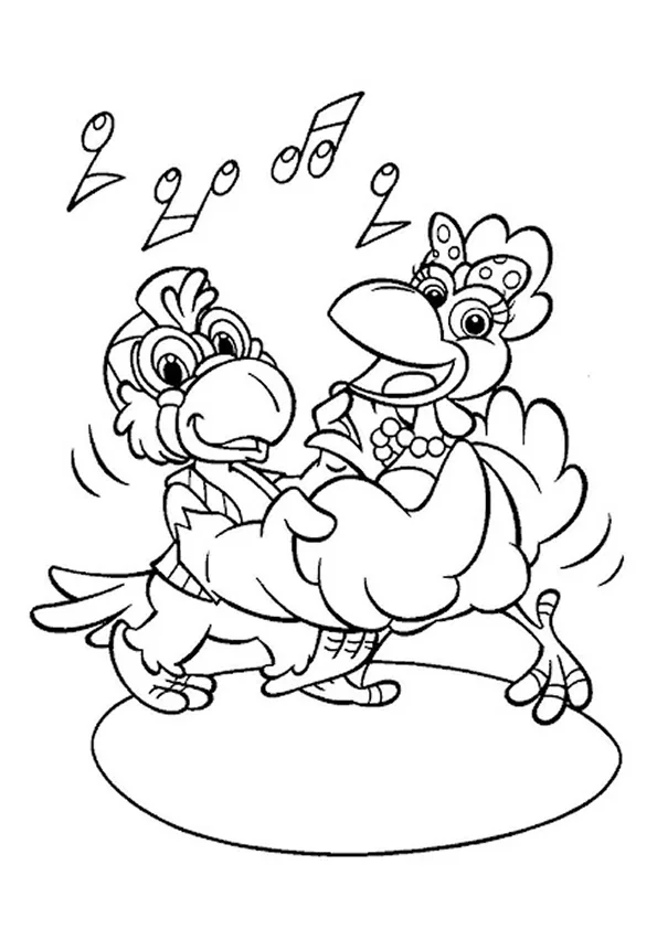 Desenho de Cocorico para colorir e imprimir: número 2