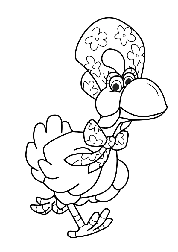 Desenho de Cocorico para colorir e imprimir: número 4