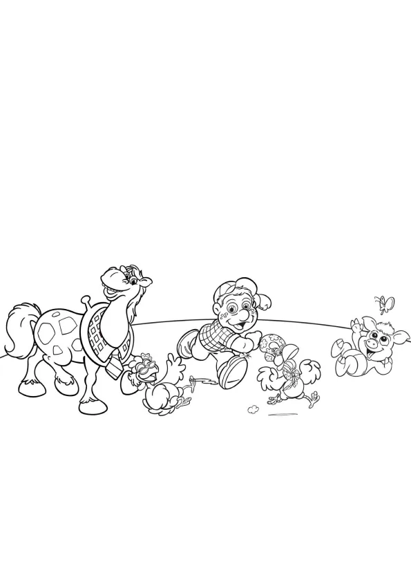 Desenho de Cocorico para colorir e imprimir: número 8