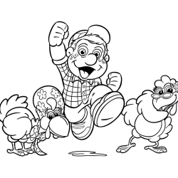 Desenho de Cocorico para colorir e imprimir: número 13