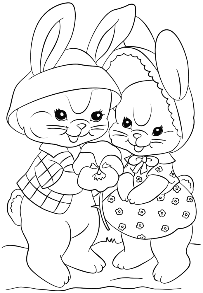 Desenho de Coelho Da Páscoa para colorir e imprimir: número 7