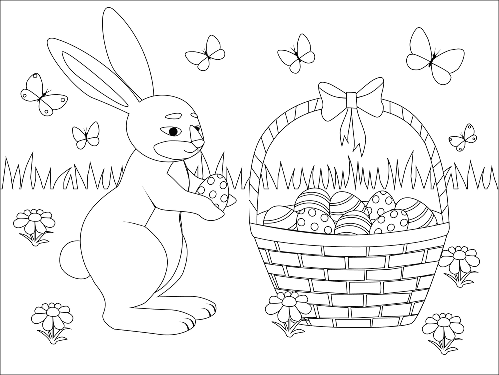 Desenho de Coelho Da Páscoa para colorir e imprimir: número 12