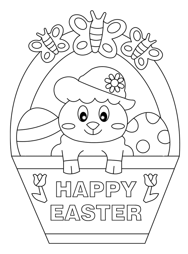 Desenho de Coelho Da Páscoa para colorir e imprimir: número 22