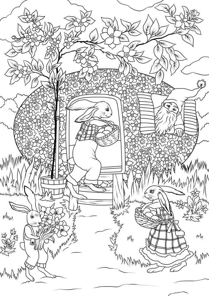 Desenho de Coelho Da Páscoa para colorir e imprimir: número 28