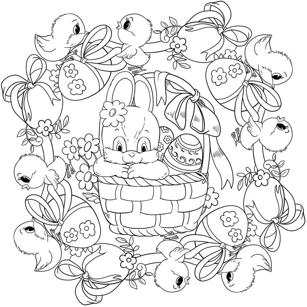 Desenho de Coelho Da Páscoa para colorir