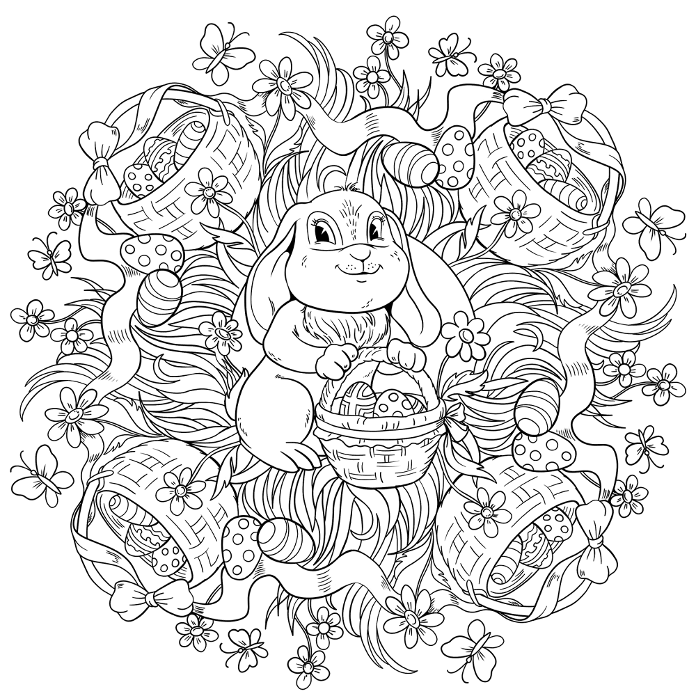 Desenho de Coelho Da Páscoa para colorir
