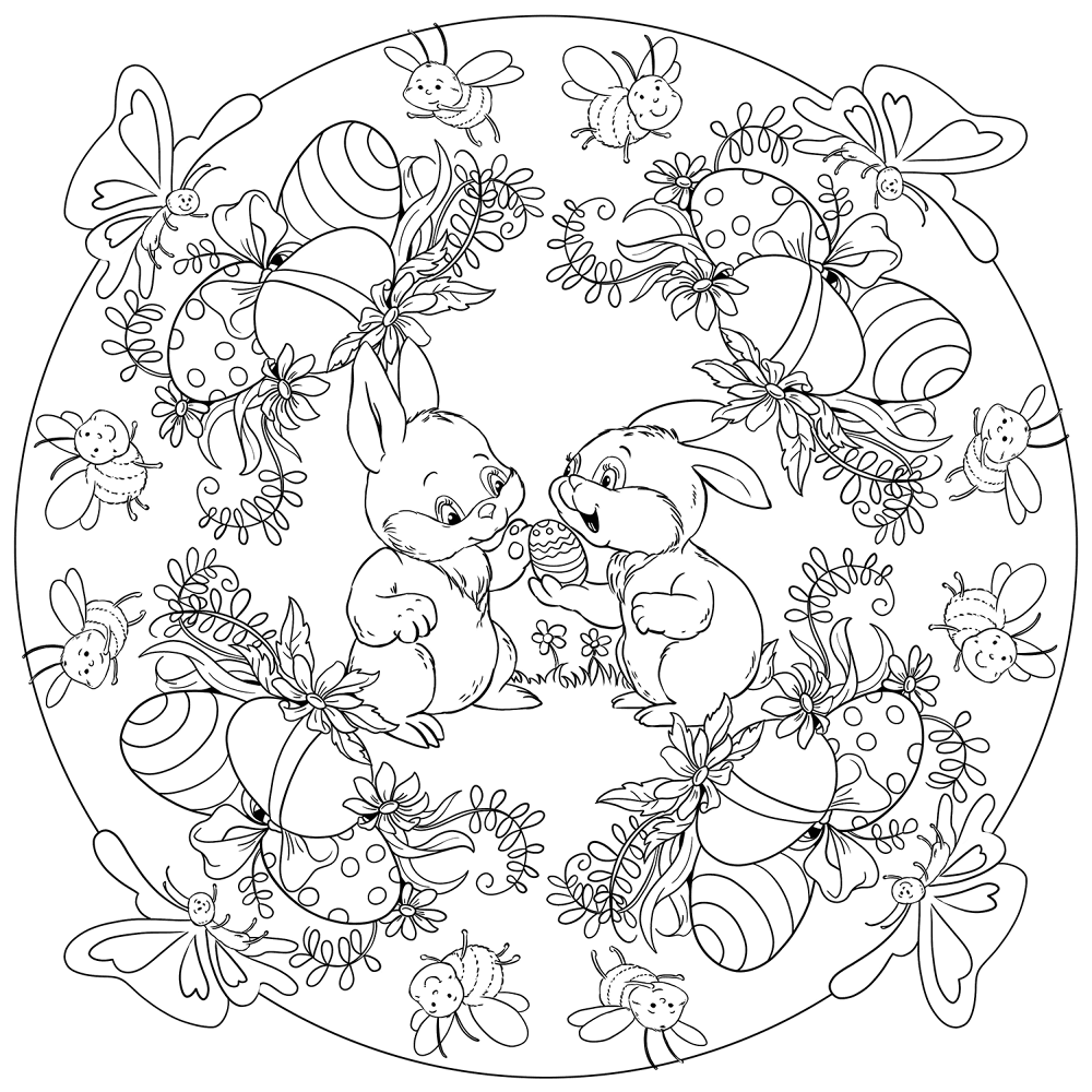 Desenho de Coelho Da Páscoa para colorir
