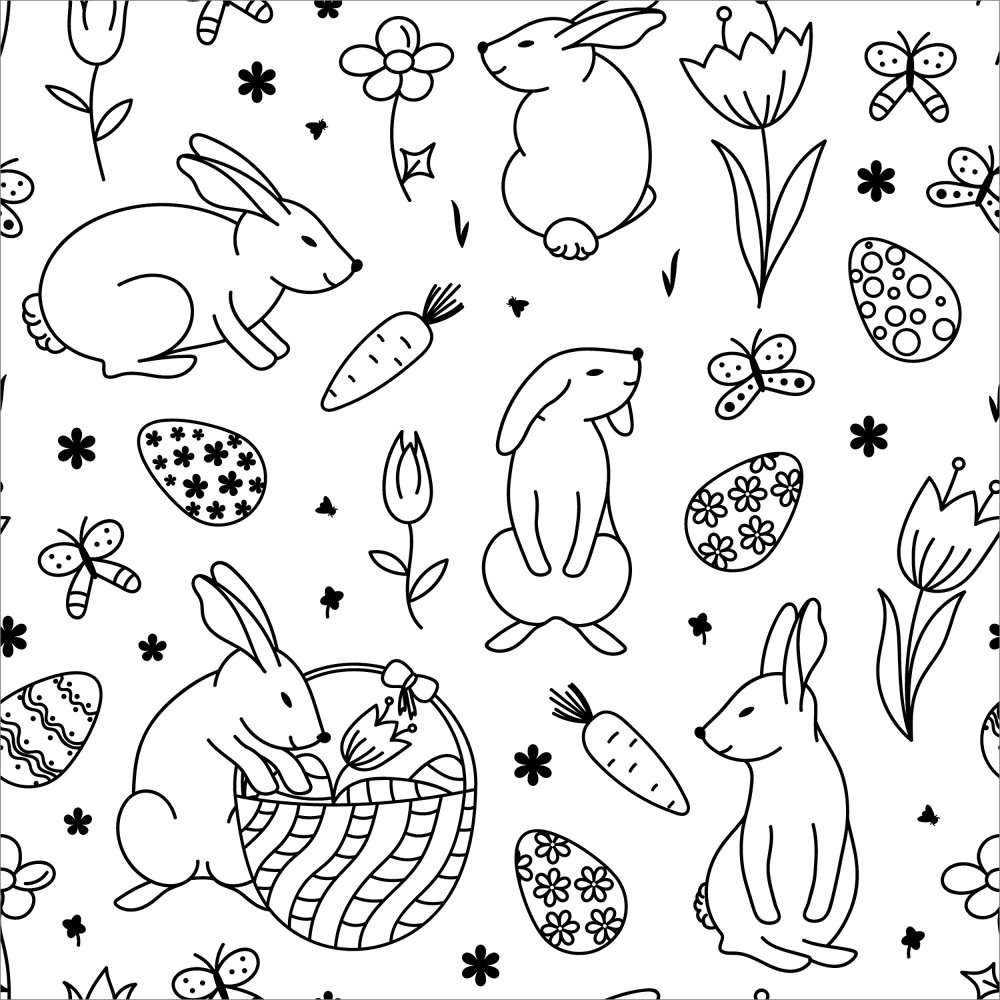 Desenho de Coelho Da Páscoa para colorir