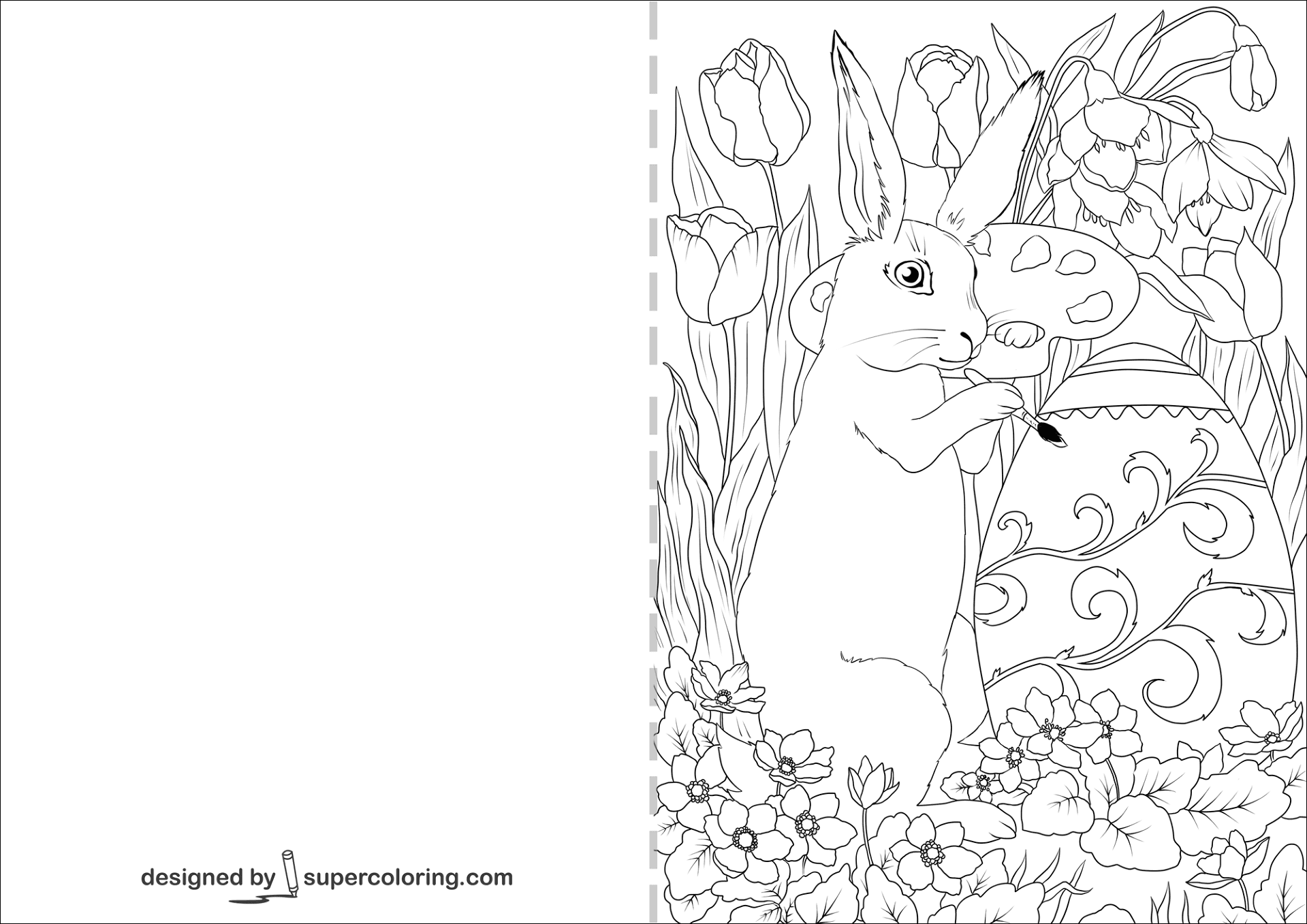 Desenho de Coelho Da Páscoa para colorir