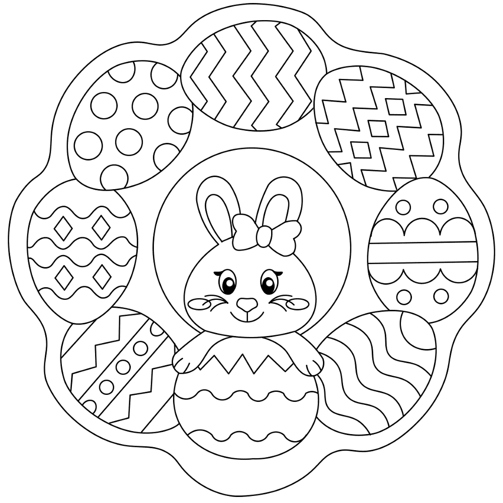 Desenho de Coelho Da Páscoa para colorir