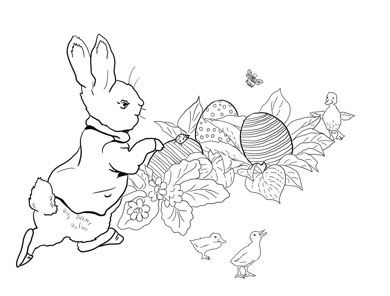 Desenho de Coelho Da Páscoa para colorir