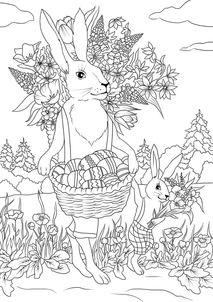 Desenho de Coelho Da Páscoa para colorir