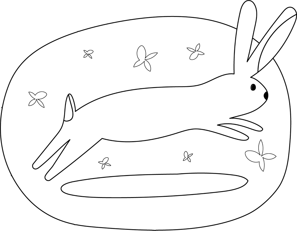 Desenho de Coelhos para colorir e imprimir: número 1