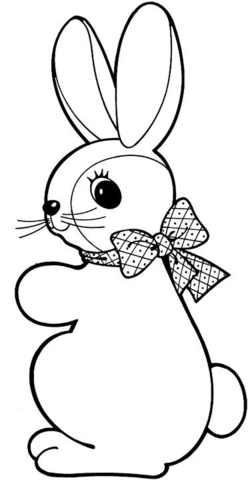 Desenho de Coelhos para colorir e imprimir: número 2