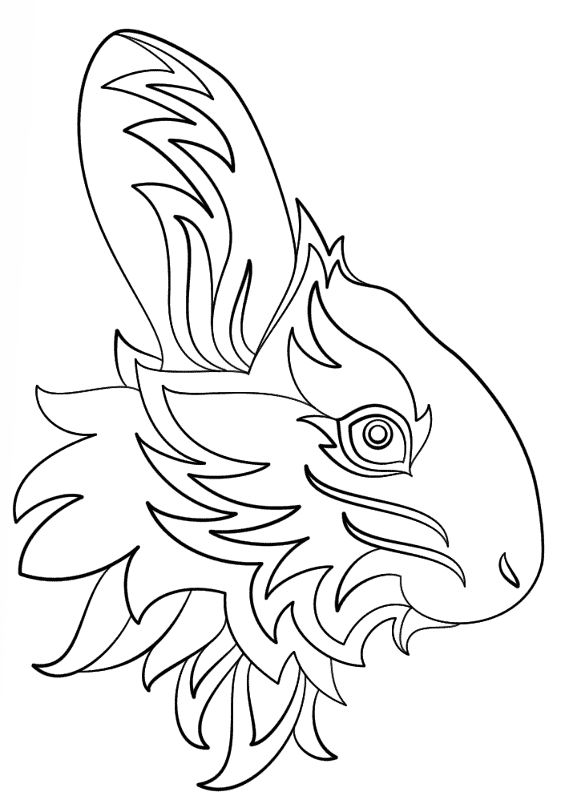 Desenho de Coelhos para colorir e imprimir: número 5