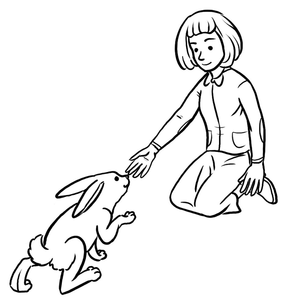 Desenho de Coelhos para colorir e imprimir: número 13