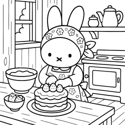 Desenho de Coelhos para colorir e imprimir: número 14