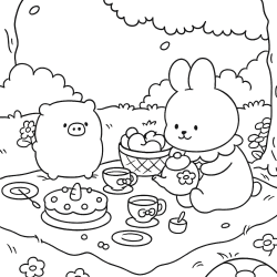 Desenho de Coelhos para colorir e imprimir: número 15
