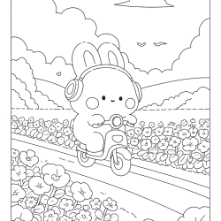 Desenho de Coelhos para colorir e imprimir: número 16
