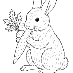Desenho de Coelhos para colorir e imprimir: número 20