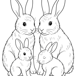 Desenho de Coelhos para colorir e imprimir: número 21