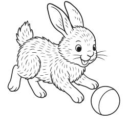 Desenho de Coelhos para colorir e imprimir: número 23