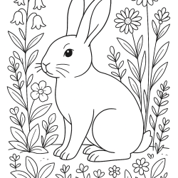 Desenho de Coelhos para colorir e imprimir: número 25