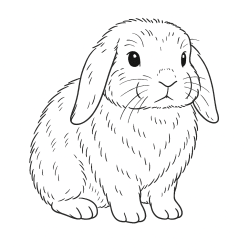 Desenho de Coelhos para colorir e imprimir: número 32