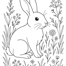 Desenho de Coelhos para colorir e imprimir: número 37