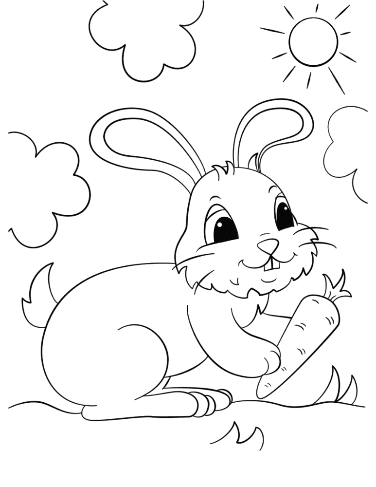 Desenho de Coelhos para colorir e imprimir: número 40