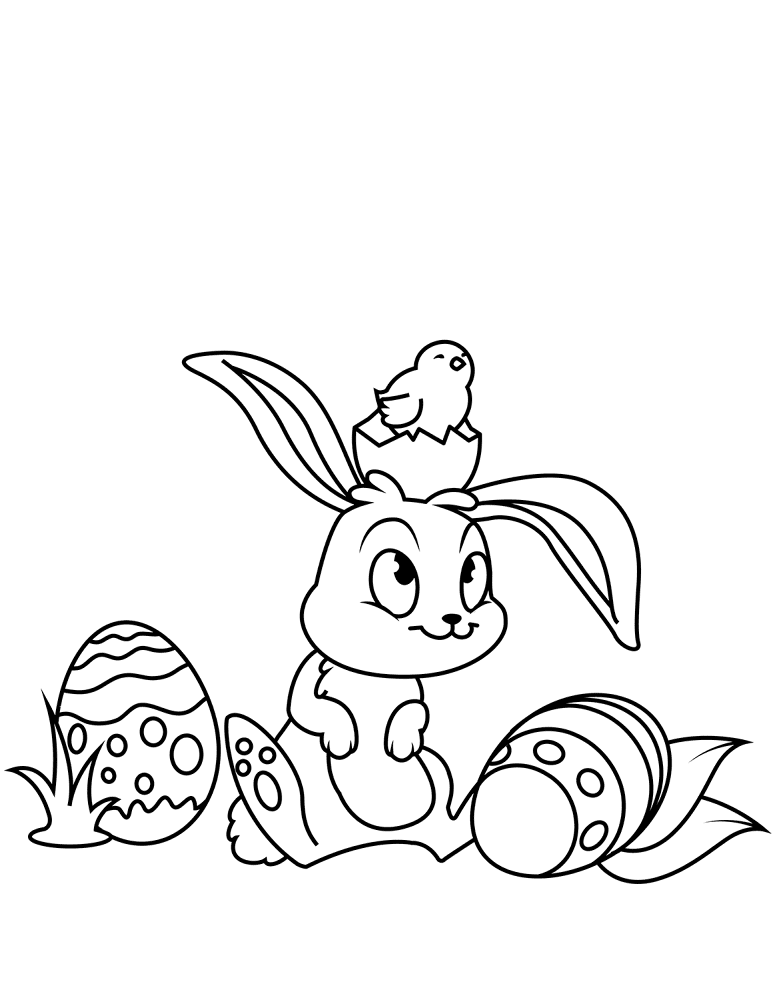 Desenho de Coelhos para colorir e imprimir: número 44