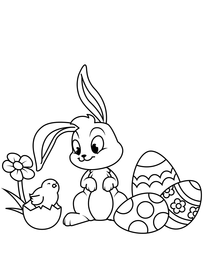 Desenho de Coelhos para colorir