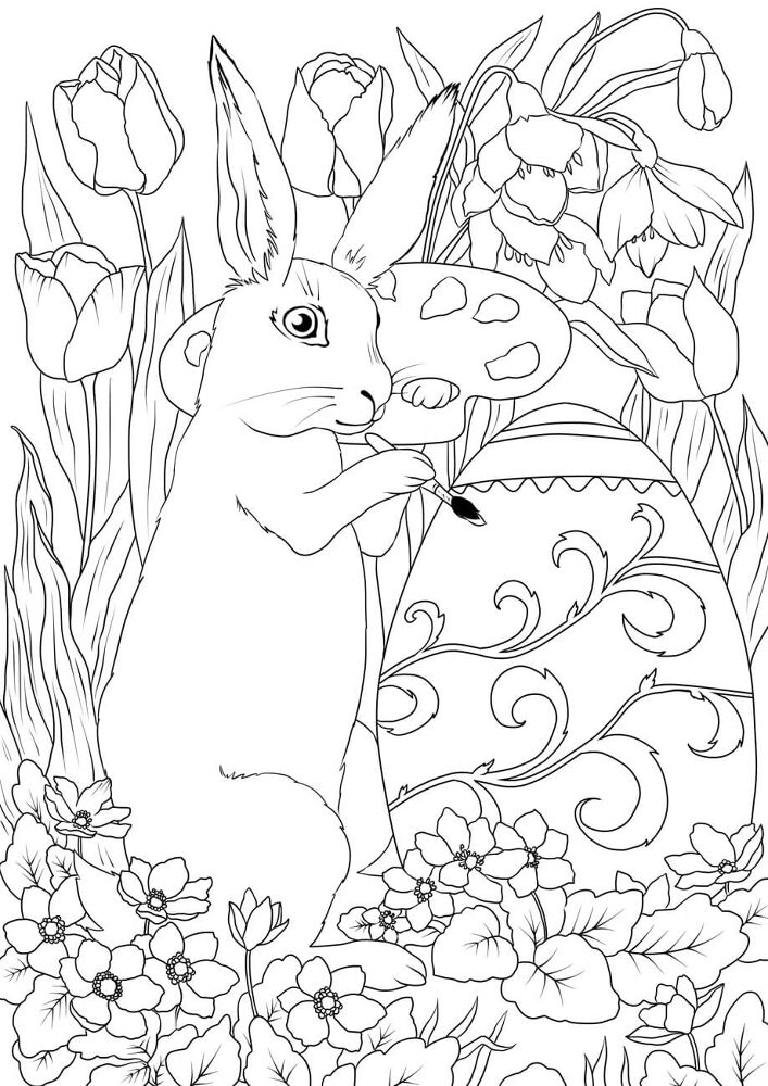 Desenho de Coelhos para colorir