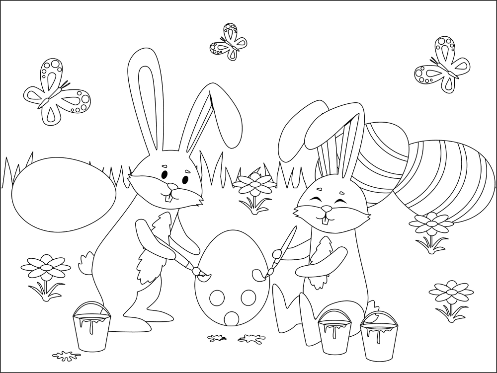 Desenho de Coelhos para colorir