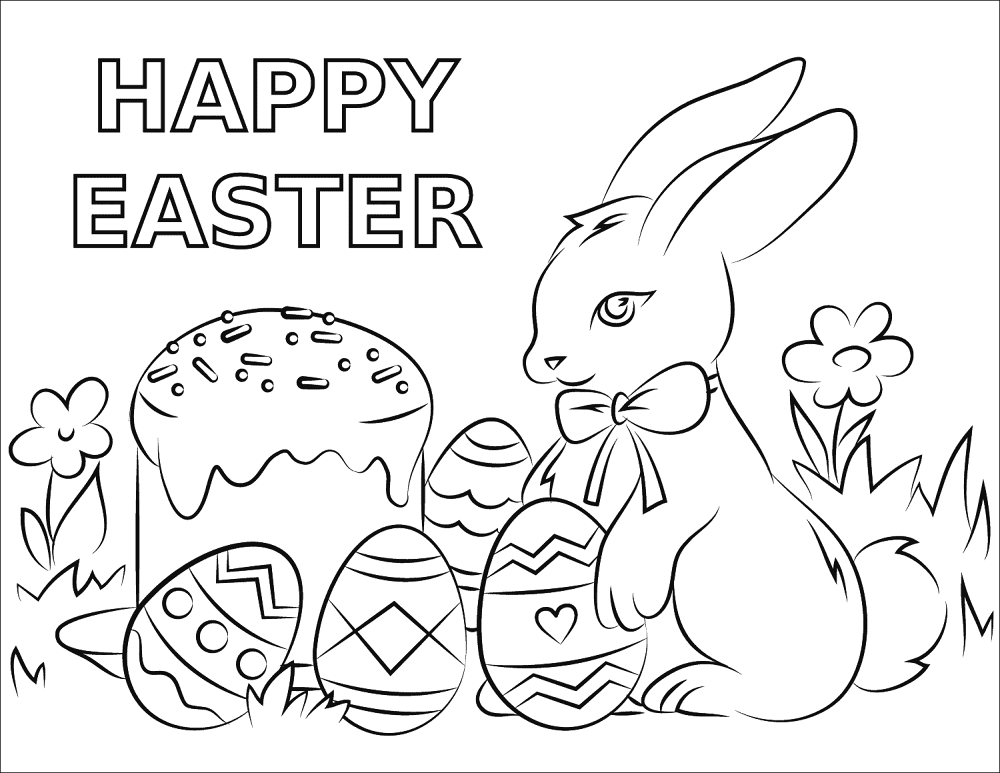 Desenho de Coelhos para colorir