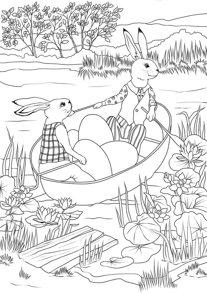 Desenho de Coelhos para colorir