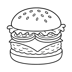 Desenho de Comida para colorir e imprimir: número 3