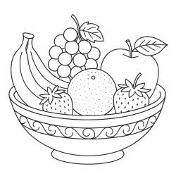 Desenho de Comida para colorir e imprimir: número 6
