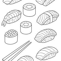 Desenho de Comida para colorir e imprimir: número 8