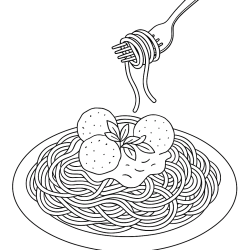 Desenho de Comida para colorir e imprimir: número 9