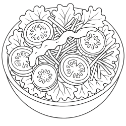 Desenho de Comida para colorir e imprimir: número 13