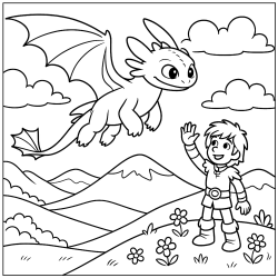 Desenho de Como Treinar Seu Dragao para colorir e imprimir: número 2