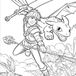 Desenho de Como Treinar Seu Dragao para colorir e imprimir: número 17