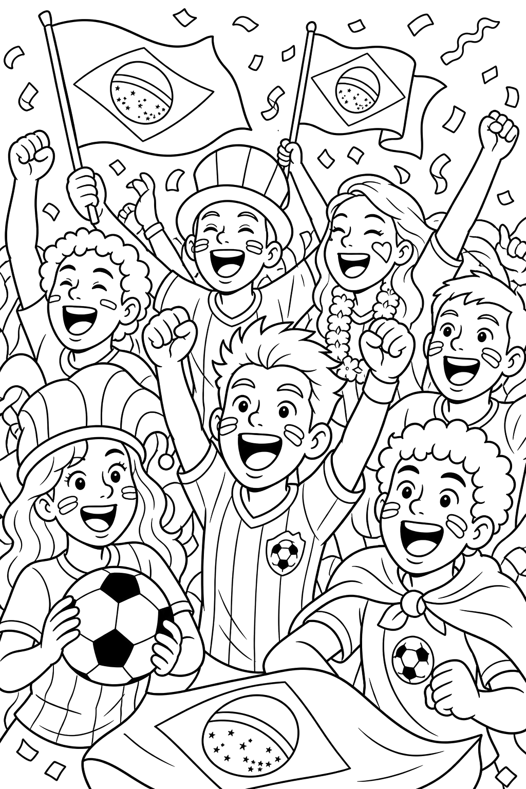 Desenho de Copa do Mundo para colorir e imprimir: número 2