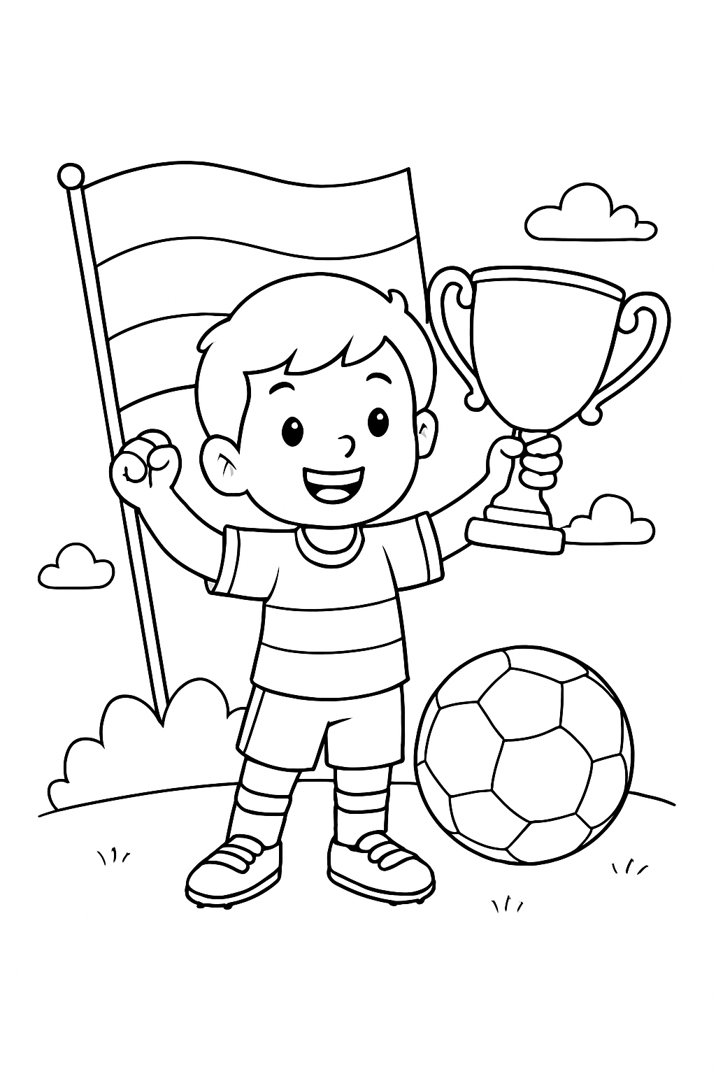 Desenho de Copa do Mundo para colorir e imprimir: número 6