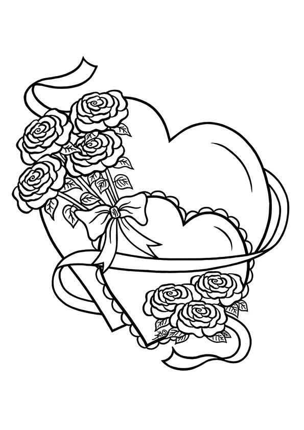 Desenho de Coracao para colorir e imprimir: número 5