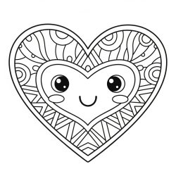 Desenho de Coracao para colorir e imprimir: número 8